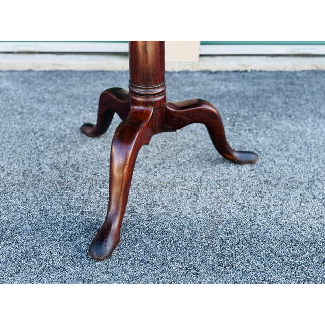 Early 19th C. Mahogany Tilt-Top Single Board Candlestand For Sale In Boston - Image 6 of 9