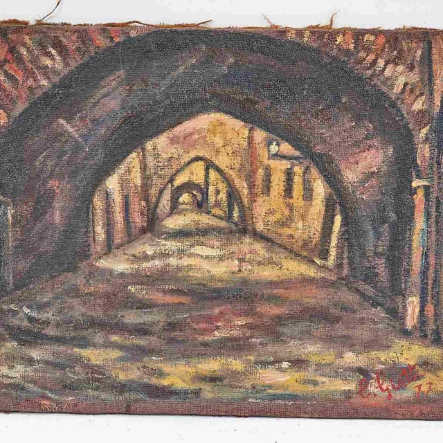 Cesare Giatti, Tunnel Painting, 1970s, Oil on Panel For Sale - Image 3 of 5
