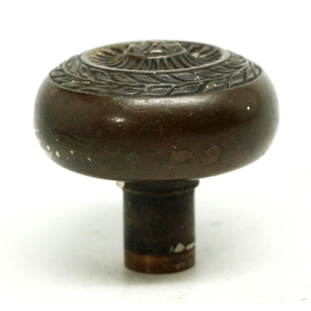 Traditional Antique Bronze Barrows Monarch Door Knob For Sale - Image 3 of 4