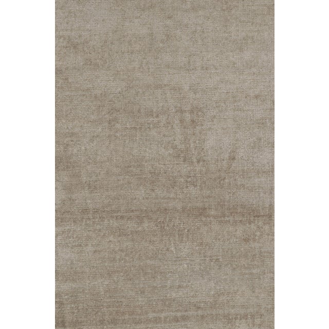 Rug & Kilim’s Oversized Modern Textural Rug in Beige-Brown Stripes and Striae - 14x17 For Sale In New York - Image 6 of 8