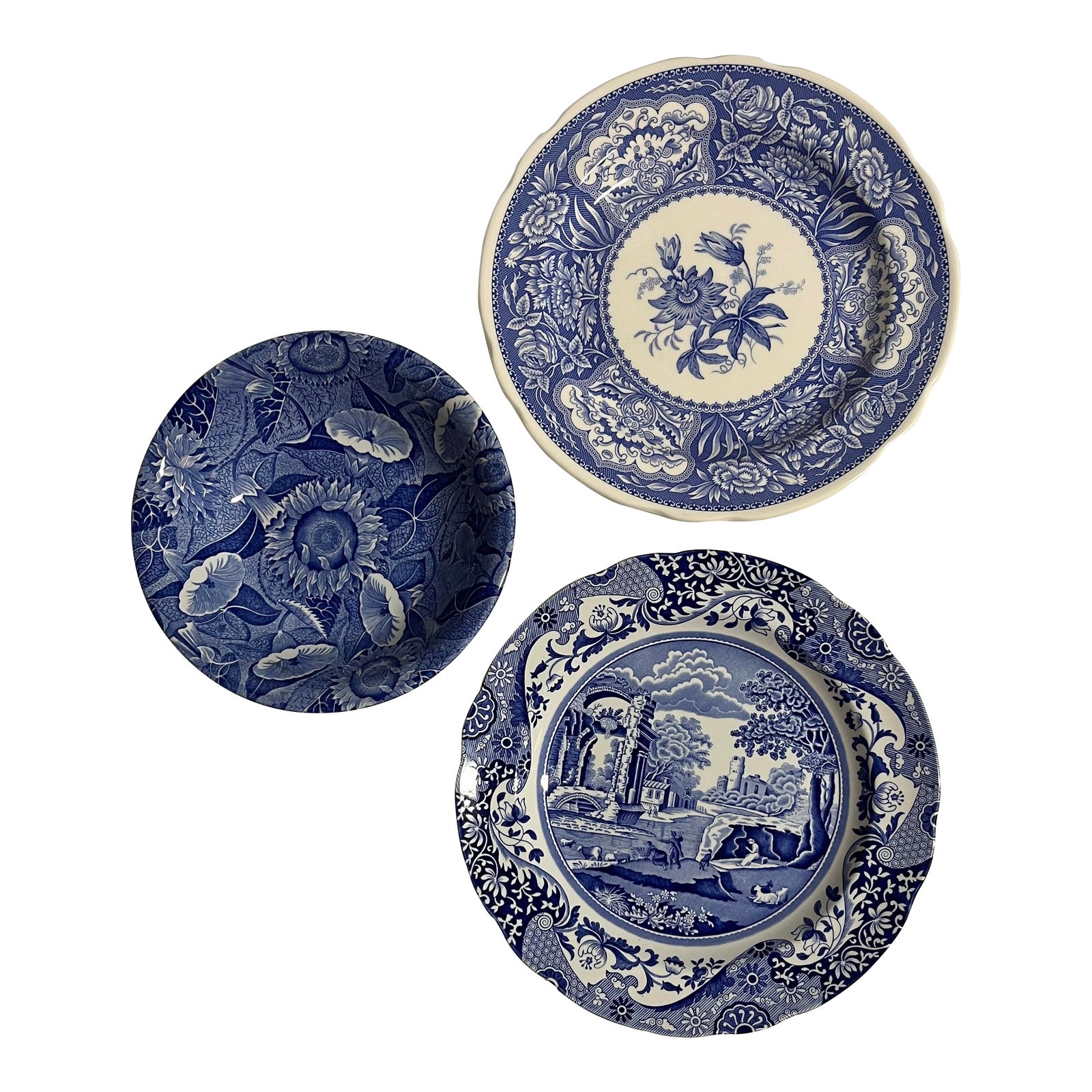 Late 20th Century Set of 3 Assorted Spode Collectibles, Two Plates and ...