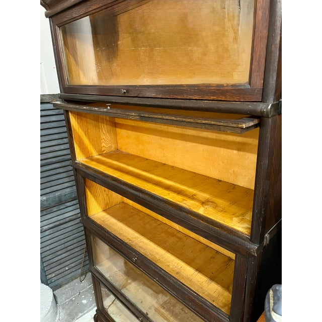 Antique Oak Five Stack Macey's Barrister Bookcase W/Drawer For Sale In Dallas - Image 6 of 8