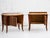 A matched pair of mid-century nightstands in the style of Paolo Buffa, made in Italy circa 1950s Made with burlwood and...
