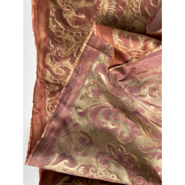 Mariano Fortuny Authentic Mariano Fortuny “Sevigne” Rust and Gold Textile - 6 Yards For Sale - Image 4 of 8