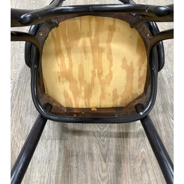 Vintage Bentwood Geometric Upholstered Arm Chairs - Set of 3 For Sale - Image 11 of 11