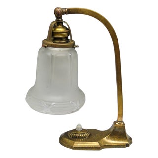 Art Nouveau Night Lamp in Glass and Metal, Germany, 1900s For Sale