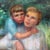 1960s 1960s Impressionist Oil Painting: Listed Maine Artist Emily Muir (1904–2003) Large Figural Garden Scene With Mother and Children, Oil on Canvas For Sale - Image 5 of 8