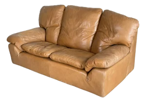 Vintage 1970s Italian Leather Loveseat Attributed to Ammannati & Vitelli