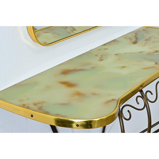 French Mid Century Mirror and Console Set For Sale - Image 12 of 17