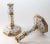 Ceramic United Wilson Georgian Style Enameled Porcelain Gilded Candlesticks a Pair For Sale - Image 7 of 12
