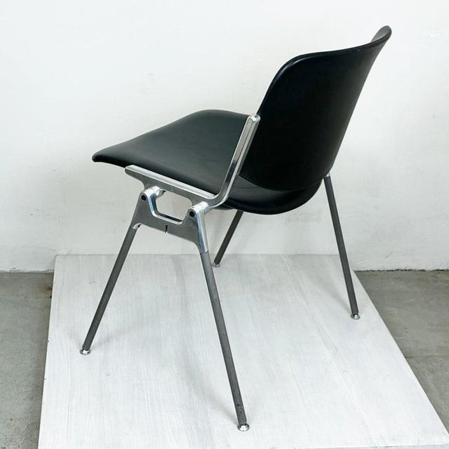 Black Black DSC 106 Stacking Chair attributed to Giancarlo Piretti from Anonima Castelli, Italy, 1970s For Sale - Image 8 of 12