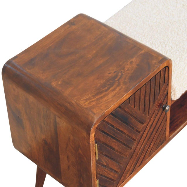 Carved Solid Wood Hallway Bench For Sale In Philadelphia - Image 6 of 7