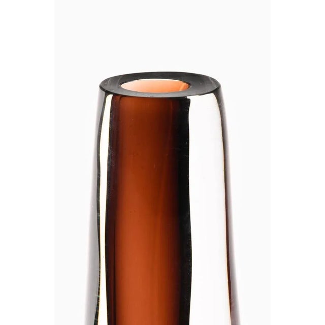 Glass vase in dark brown by vicke lindstrand, 1960's additional information: material: glass style: mid century,...