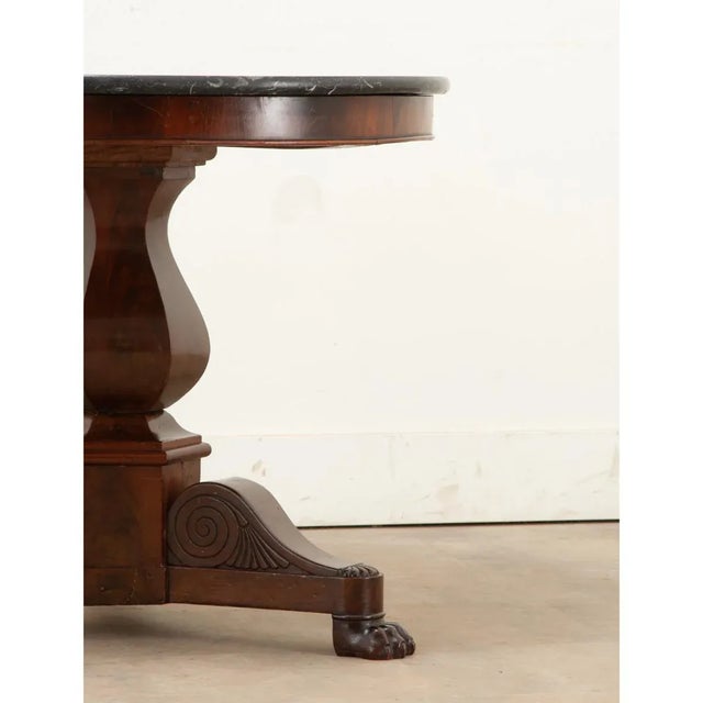 Wood French Restauration Mahogany & Marble Gueridon For Sale - Image 7 of 12
