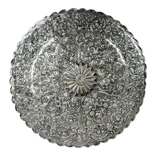 Mid-19th Century Ottoman Repoussé Silver Mirror Abdulhamid II Era For Sale