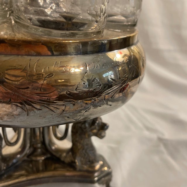 English Mid 19th Century Revolving Cruet Castor Carousel With Lions For Sale - Image 3 of 6
