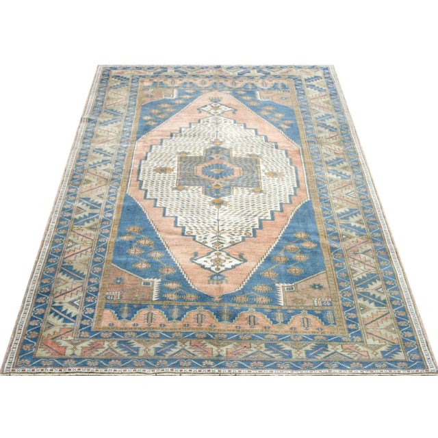 1960s Turkish Oushak Rug For Sale In Los Angeles - Image 6 of 7