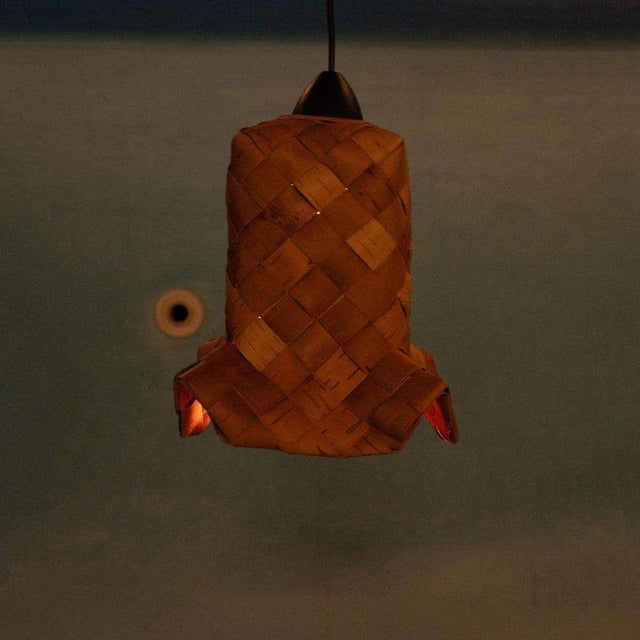 Scandinavian Japandi Hanging Lamp For Sale - Image 4 of 5
