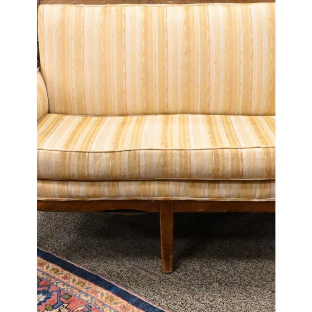 French French Restoration Mahogany Settee With Dolphin Carved Arms, Early 19th Century For Sale - Image 3 of 4