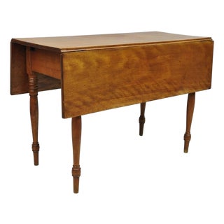 Antique French Country Farmhouse Cherry Wood Drop Leaf Extension Dining Table For Sale
