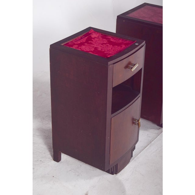 Vintage Portuguese Deco Bedside Tables, 1920, Set of 2 For Sale - Image 4 of 7