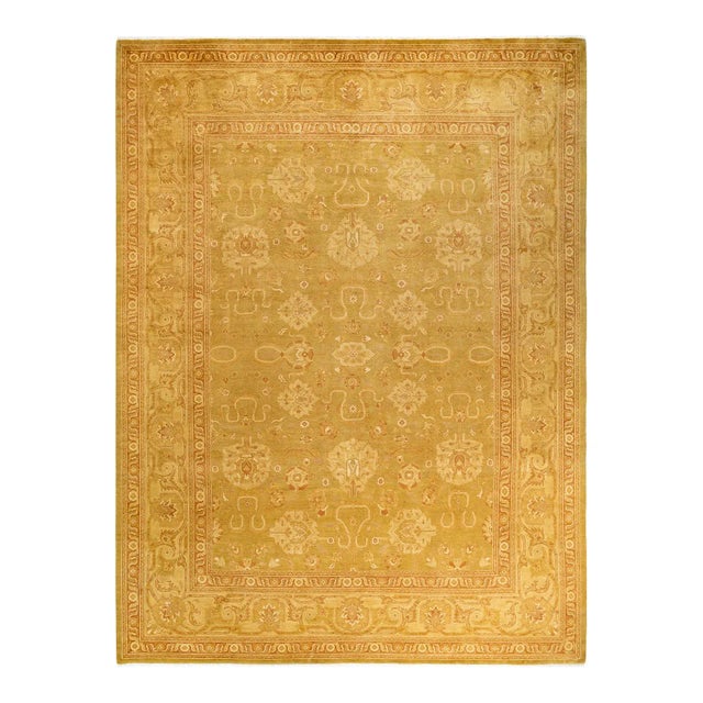 Green Mogul, One-of-a-Kind Hand-Knotted Area Rug in Green, 9' 1" x 12' 1" For Sale - Image 8 of 8