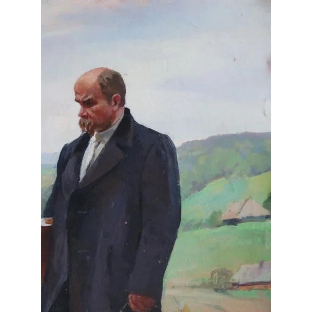 Campaign Taras Shevchenko Portrait Oil Painting, Ukrainian Art, 1970s 120-159 For Sale - Image 3 of 6