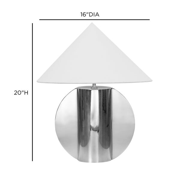 2020s Geo Semi-Circled Chrome Table Lamp For Sale - Image 5 of 6