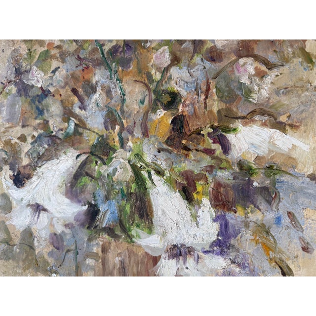 1980s Vintage Impressionist Bouquet- Still Life Floral Oil Painting by Jennifer For Sale - Image 10 of 12