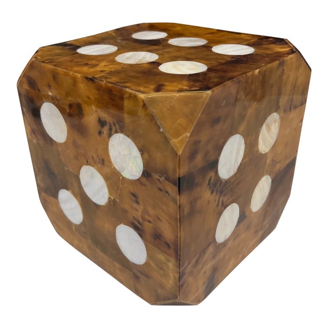 Made Goods Large Faux Tortoiseshell and Mother of Pearl Dice For Sale