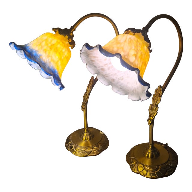 Brass Bedside Lamps, 1975, Set of 2 For Sale