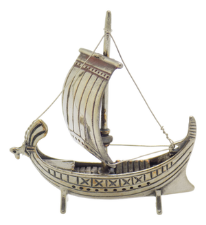 Vintage Italian Handmade Silver Ship Figurine, 1980s