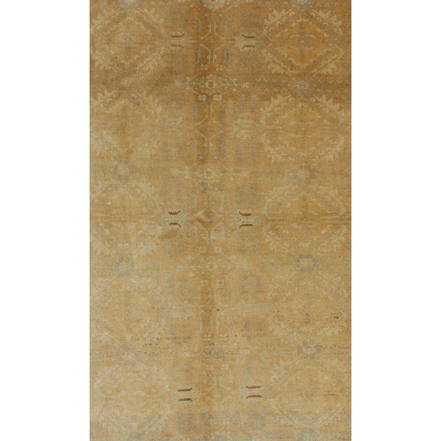 Multi-Medallion Vintage Turkish Oushak Rug With Floral Design 4'5"x6'6" For Sale - Image 4 of 6