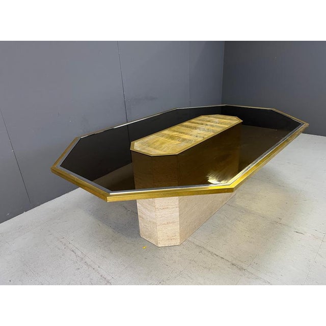 Vintage Etched Brass Art Table with Glass by Roger Vanhevel, 1970 For Sale - Image 6 of 12
