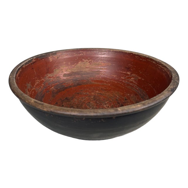Traditional Japanese Wooden Mixing Bowl, 1912 For Sale