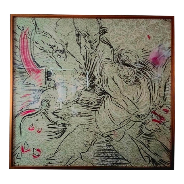 Laurie Anderson “Fabric 4” Painting, 2012 – Oil on Fabric, 60x60, Vito Schnabel Gallery For Sale