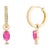 Dangling Ruby & Diamond Studded Classic Drop Earrings - a Pair - 2 Pieces For Sale
