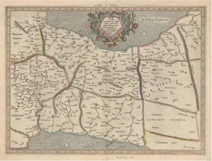 Ancient Middle Eastern Ptolemaic Map of Middle East and Iraq by Ptolemy and Mercator, 1618