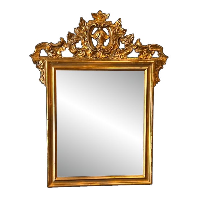 French Style Ornate Wood Mirror For Sale