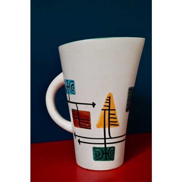 Glazed Ceramic Pitcher with Abstract Decoration by Fernand Elchinger, 1950s For Sale - Image 4 of 8