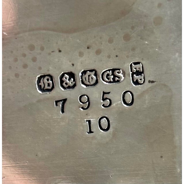 Metal 1960s Boardman & Glossop SilverPlate Tilt Top Tea Pot With Stand 15" Tall. Floral, Ferns and Butterflies For Sale - Image 7 of 12