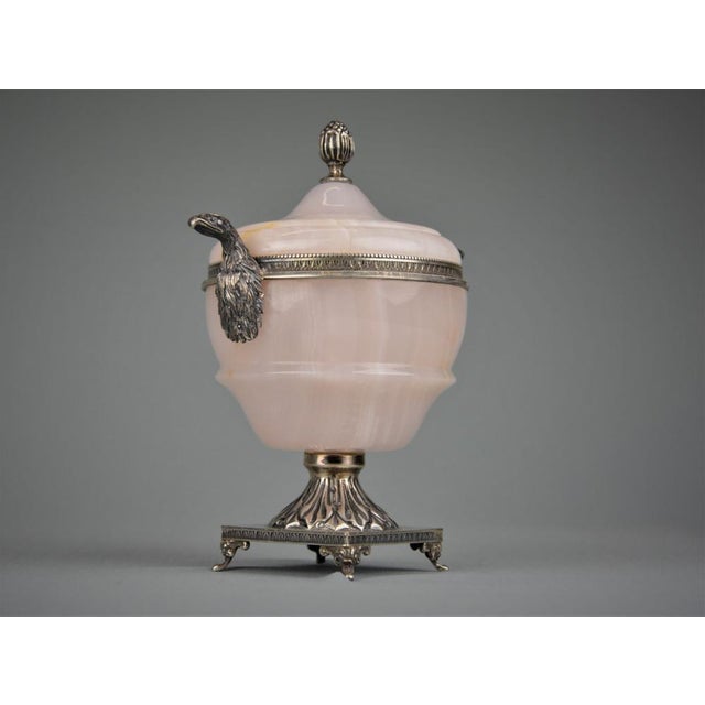 1920s Antique French Silver Onyx Sugar Bowl, 1920s For Sale - Image 5 of 11