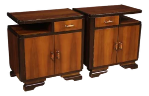Art Deco Bedside Tables, 1950s, Set of 2