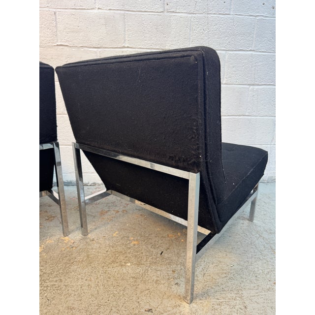 Mid-Century 'Model 51' Armless Slipper Lounge Chairs Attributed to Florence Knoll For Sale - Image 9 of 15
