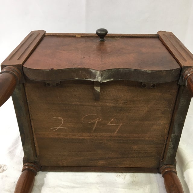 Antique Oak CopperLined Humidor Smoking Side Table Chairish