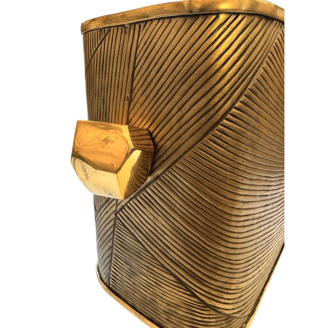 Glamorous Art-Deco Style Brass Ice Bucket, by Jay Jeffers For Sale In Phoenix - Image 6 of 9