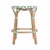 2020s Ballito 24.5 in. Seat Height Oval Rattan Counter Stool with Footrest, French White, Green & Brown For Sale - Image 5 of 8