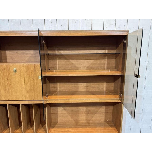 Wood Teak Veneer Bar Buffet, 1980s For Sale - Image 7 of 14
