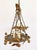 Italian Gilt Floral Tole Hanging Scales of Justice Chandelier Offered for sale is an Italian gilt tole hanging "Scales of...