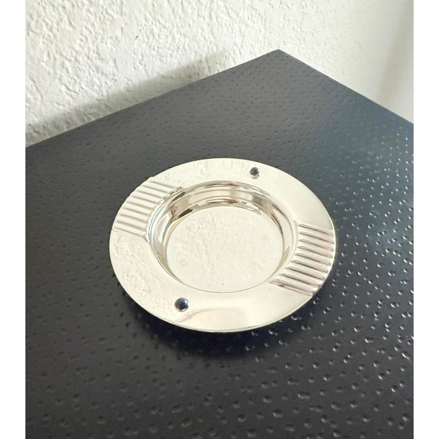 Cartier Silver-Plated Ashtray With Lapis Lazuli Cabochon Accents For Sale - Image 12 of 13